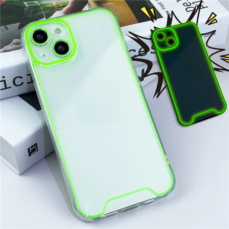 Night Light Luminous Clear Silicone Soft Phone Case For iPhone