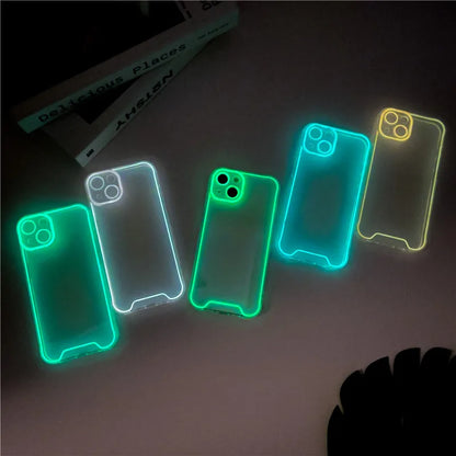 Night Light Luminous Clear Silicone Soft Phone Case For iPhone