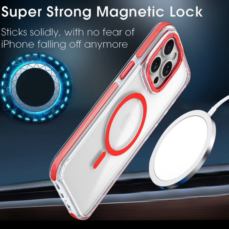 Luxury Transparent Magnetic Shockproof Phone Case For iPhone