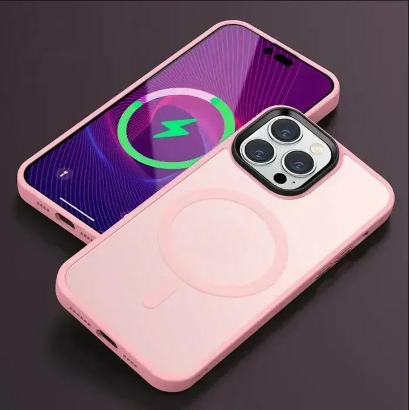 Matte Translucent Frosted For Magnetic Wireless Charging Phone Case For iPhone