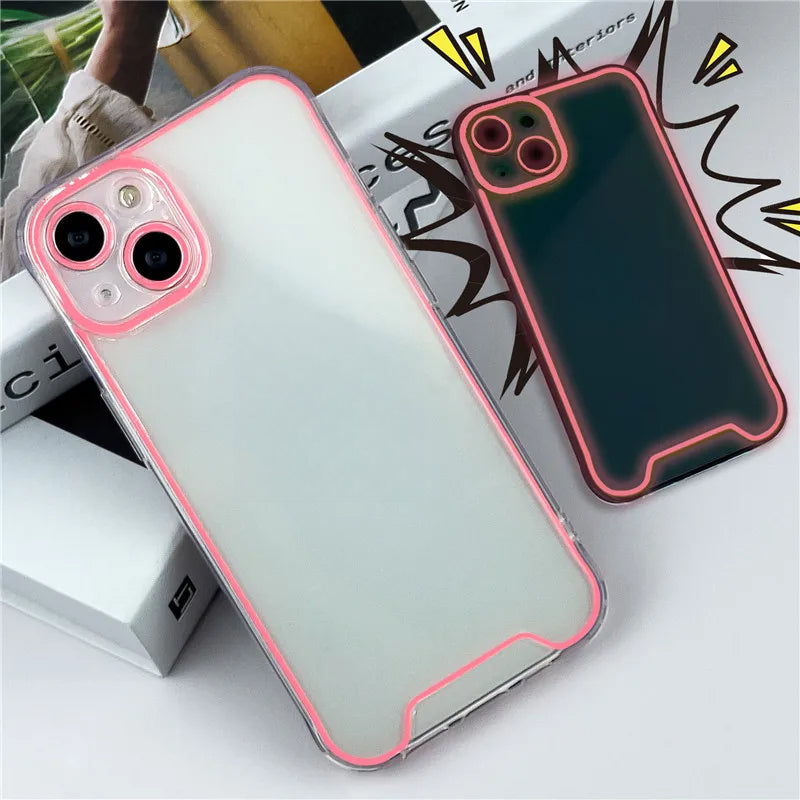 Night Light Luminous Clear Silicone Soft Phone Case For iPhone