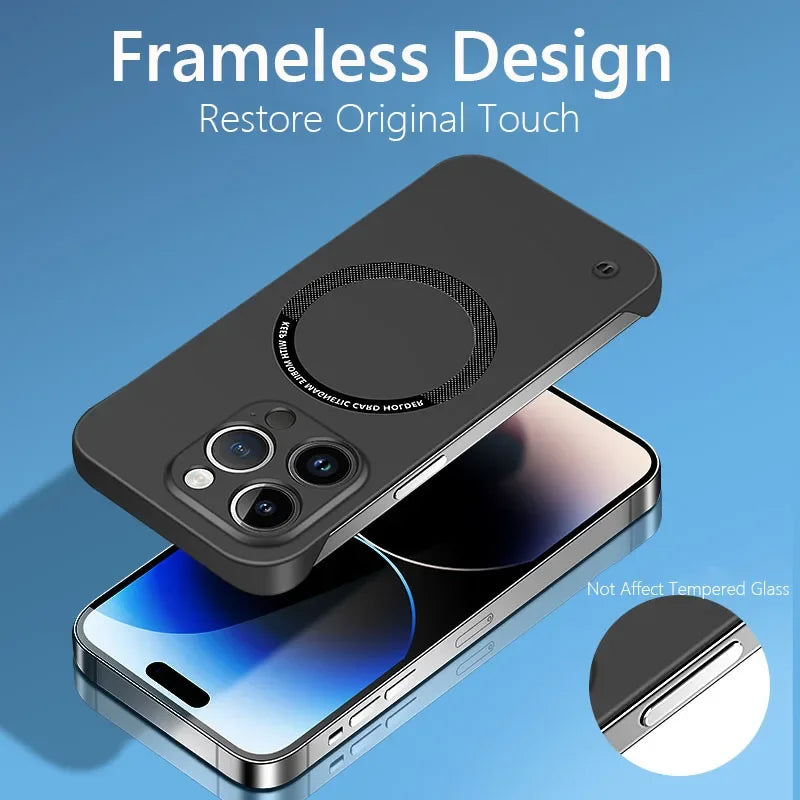 Ultra Thin Hard PC Magnetic Frameless Phone Case For iPhone