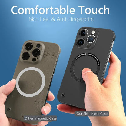 Ultra Thin Hard PC Magnetic Frameless Phone Case For iPhone