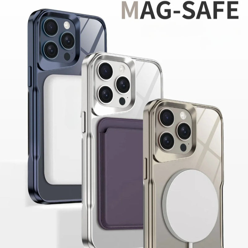 Plating Soft Rubber Frame Magnetic Phone Case For iPhone