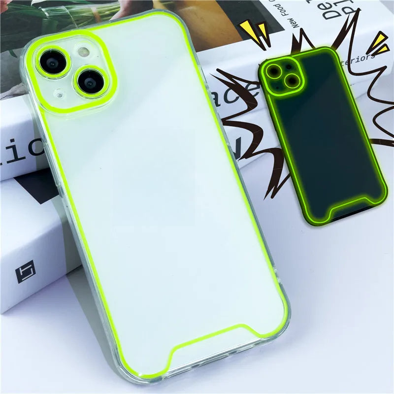 Night Light Luminous Clear Silicone Soft Phone Case For iPhone