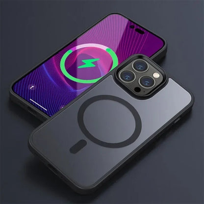 Matte Translucent Frosted For Magnetic Wireless Charging Phone Case For iPhone