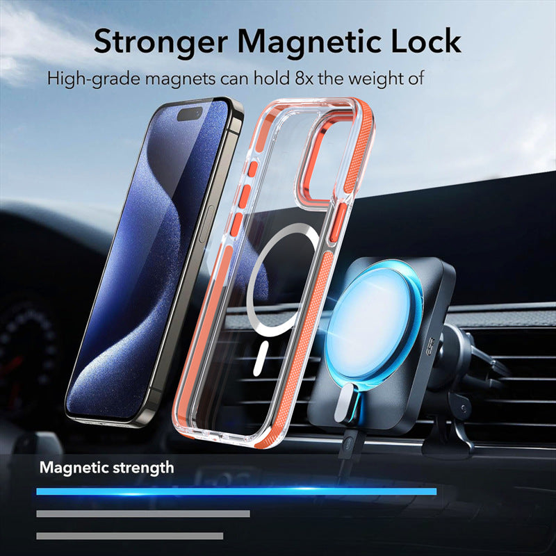 Luxury Transparent Magnetic Shockproof Phone Case For iPhone