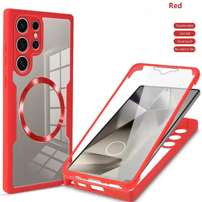 360° Full Shockproof Magnetic Transparent Case for Samsung Galaxy