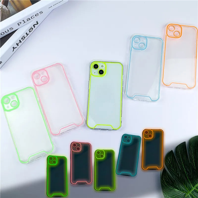 Night Light Luminous Clear Silicone Soft Phone Case For iPhone