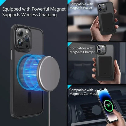 Matte Translucent Frosted For Magnetic Wireless Charging Phone Case For iPhone