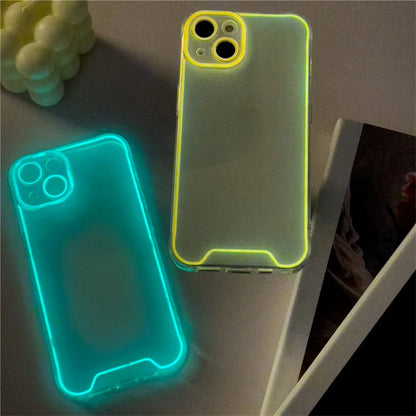 Night Light Luminous Clear Silicone Soft Phone Case For iPhone